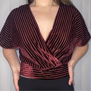 Dynamite shirt. Burgundy wrap around crop top